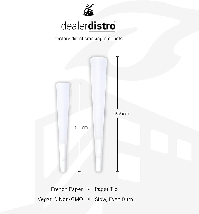 1 ¼ Pre-Rolled Paper Cones | Natural Ultra Thin Rolling Papers | 15 packs of 6 cones each (90 total cones)