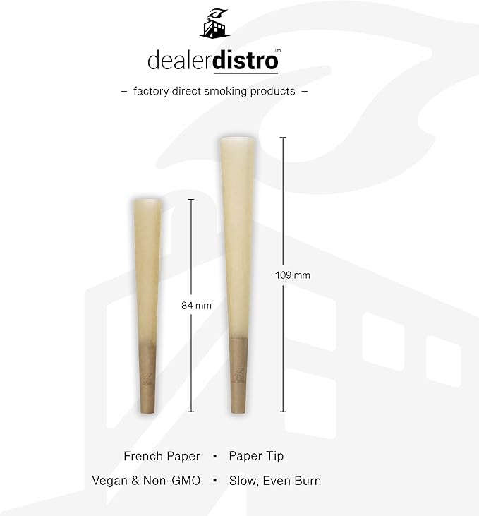 1 ¼ Pre-Rolled Paper Cones | Natural Unbleached Rolling Papers | 15 packs of 6 cones each (90 total cones)