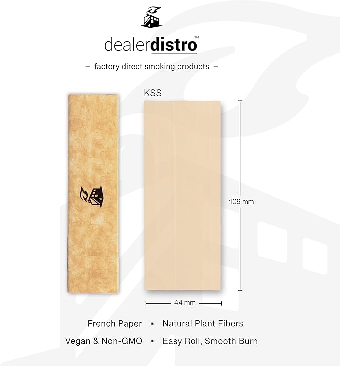 King Slim Unbleached Rolling Papers | 24 booklets of 33 papers per booklet
